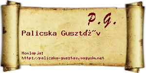 Palicska Gusztáv névjegykártya